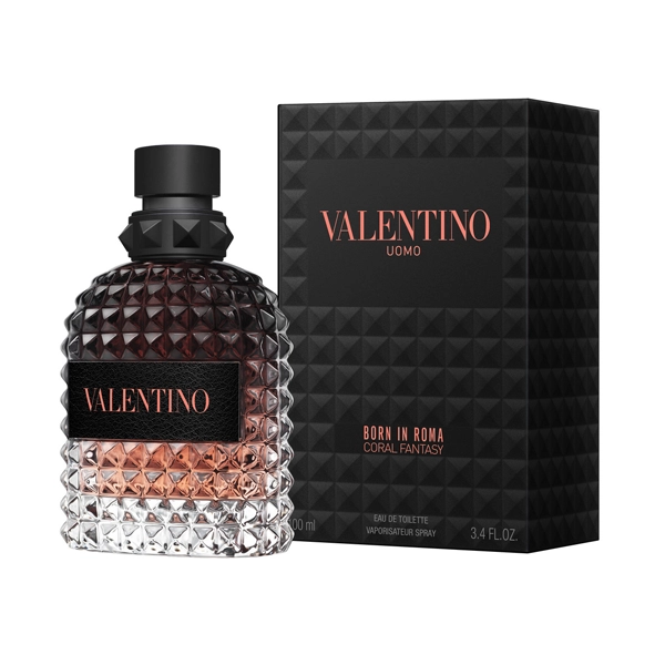 VALENTINO UOMO BORN IN ROMA CORAL FANTASY EAU DE TOILETTE FOR MEN FROM FRANCE 100ML