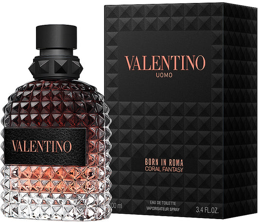 VALENTINO UOMO BORN IN ROMA CORAL FANTASY EAU DE TOILETTE FOR MEN FROM FRANCE 100ML