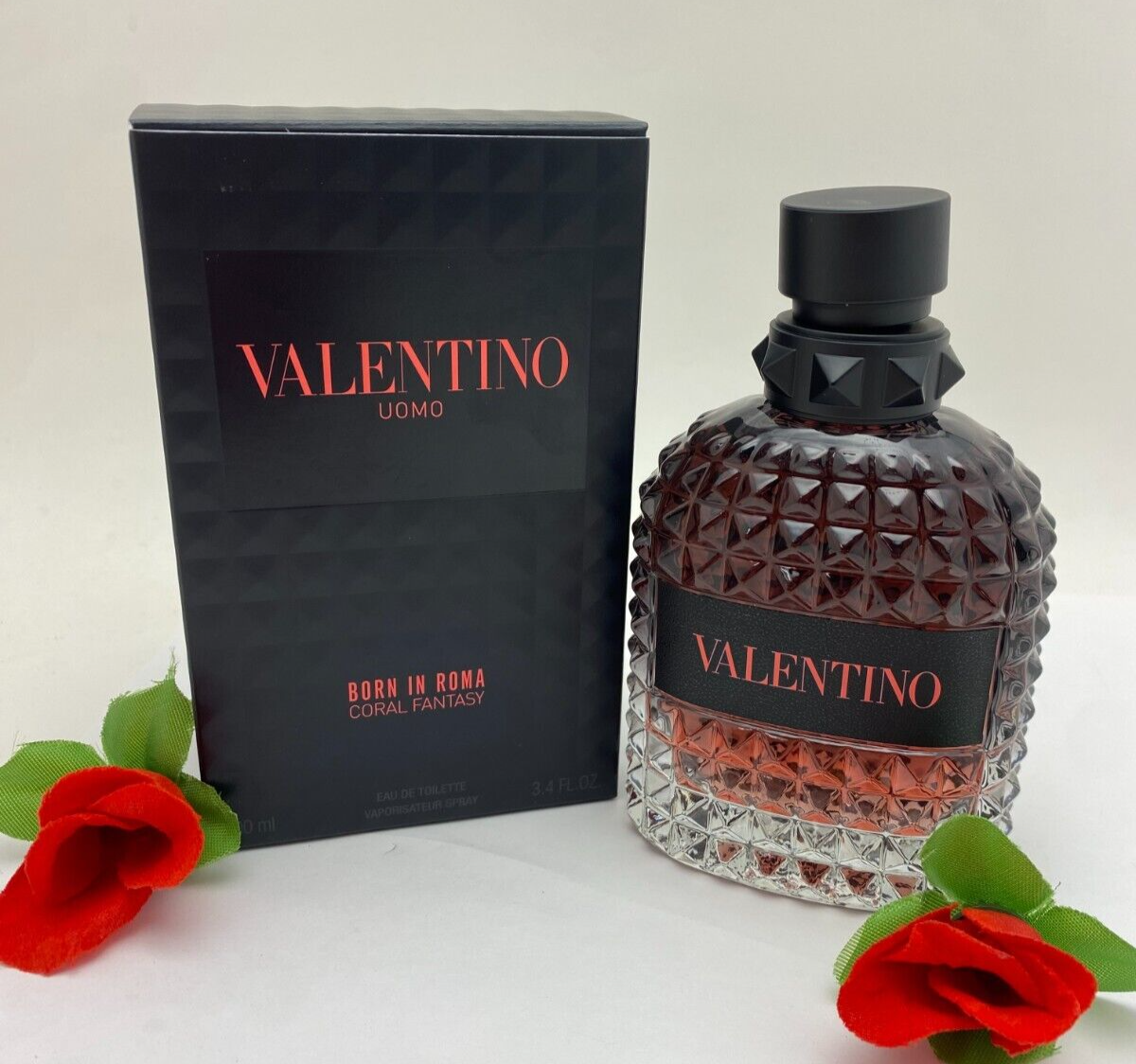 VALENTINO UOMO BORN IN ROMA CORAL FANTASY EAU DE TOILETTE FOR MEN FROM FRANCE 100ML