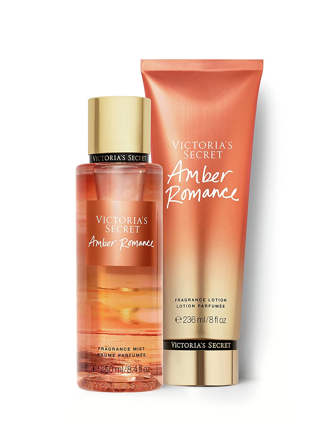 Victoria's Secret Amber Romance Perfume Body Mist And Lotion Combo Set Valentine Gift For Ladies 250ml And 236ml Each - Nacosnepal