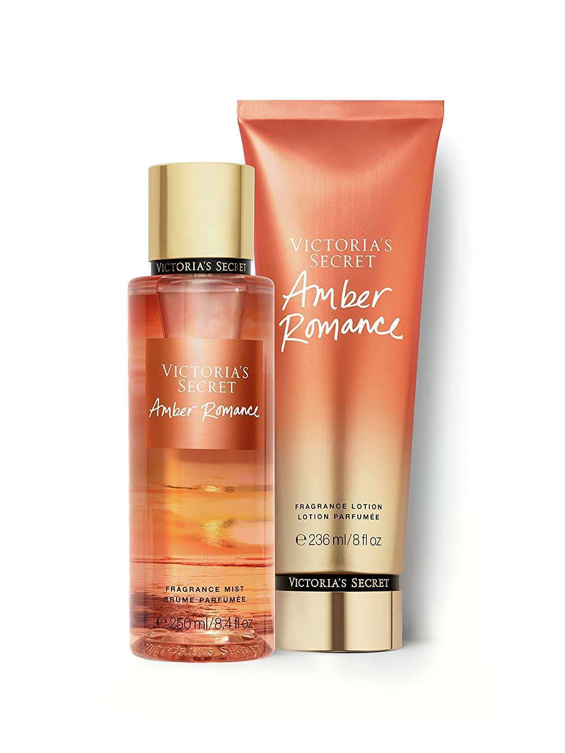 Victoria's Secret Amber Romance Perfume Body Mist And Lotion Combo Set Valentine Gift For Ladies 250ml And 236ml Each - Nacosnepal