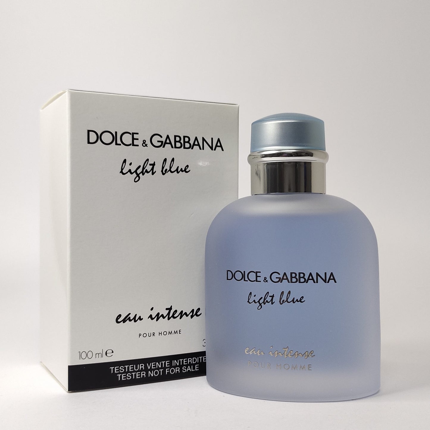 DOLCE AND GABBANA LIGHT BLUE EAU INTENSE EAU DE PARFUM TESTER PACK FOR MEN 100ML