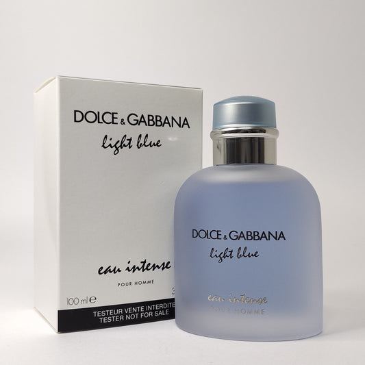 DOLCE AND GABBANA LIGHT BLUE EAU INTENSE EAU DE PARFUM TESTER PACK FOR MEN 100ML